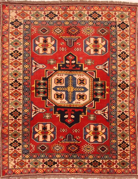 Kazak Red Hand Knotted 61 X 78 Area Rug 253-26533 Image 0