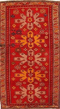 Armenian Karabakh Red Rectangle 5x7 ft Wool Carpet 26534