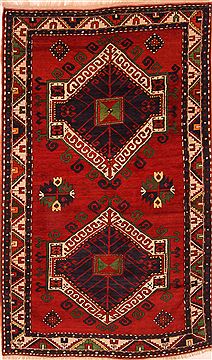 Russia Kazak Red Rectangle 5x8 ft Wool Carpet 26538