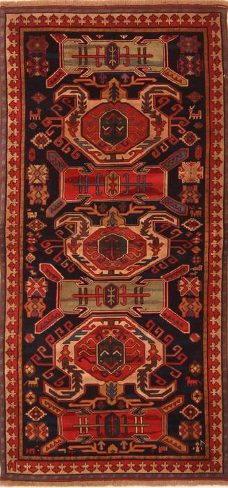 Kazak Blue Runner Hand Knotted 42 X 89 Area Rug 100-26543 Image 0
