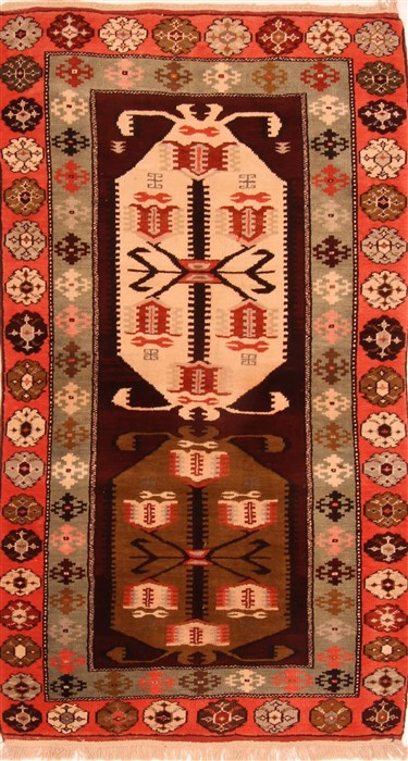 Kazak Brown Hand Knotted 39 X 69  Area Rug 100-26554 Image 0