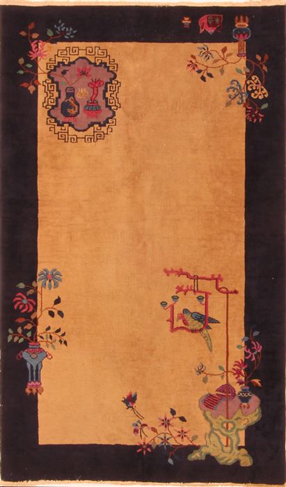 Asian Inspired Brown Hand Knotted 40 X 69  Area Rug 100-26555 Image 0