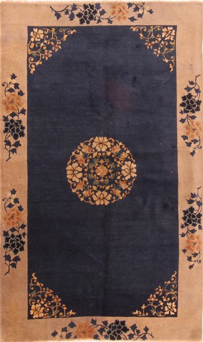 Asian Inspired Blue Hand Knotted 41 X 68 Area Rug 100-26558 Image 0