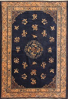 Asian Inspired Blue Hand Knotted 5'11" X 8'5"  Area Rug 100-26559