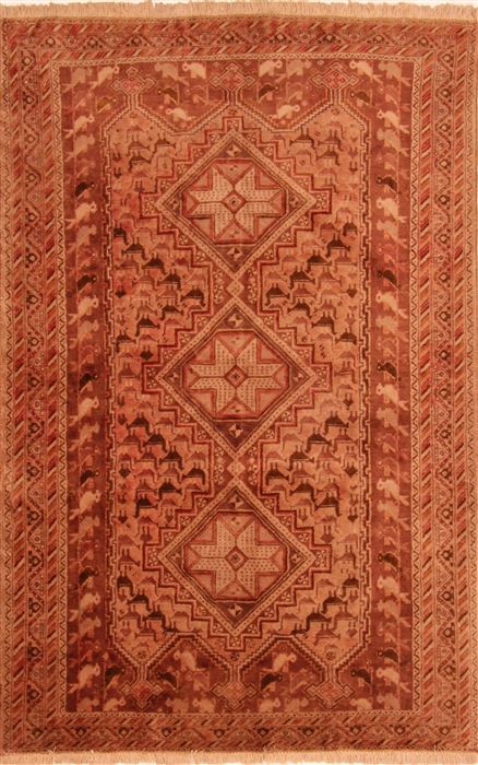 Afshar Brown Hand Knotted 44 X 69 Area Rug 100-26562 Image 0