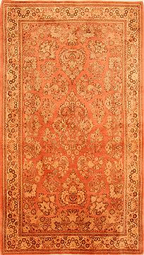 Sarouk Orange Hand Knotted 4'6" X 8'0"  Area Rug 100-26563