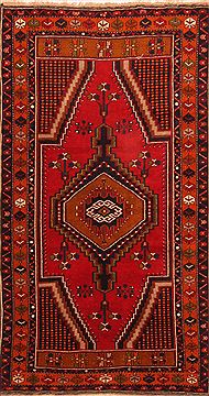 Baluch Red Hand Knotted 3'10" X 6'11"  Area Rug 100-26564
