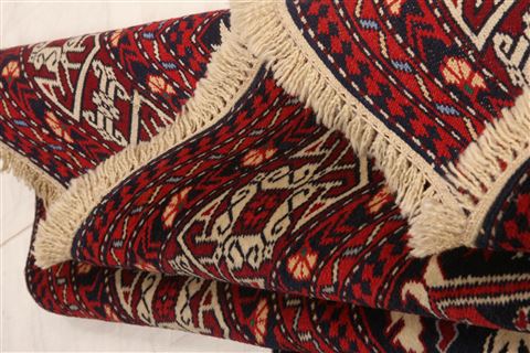 Geometric Red Hand Knotted 45 X 66 Area Rug 253-26582 Image 4