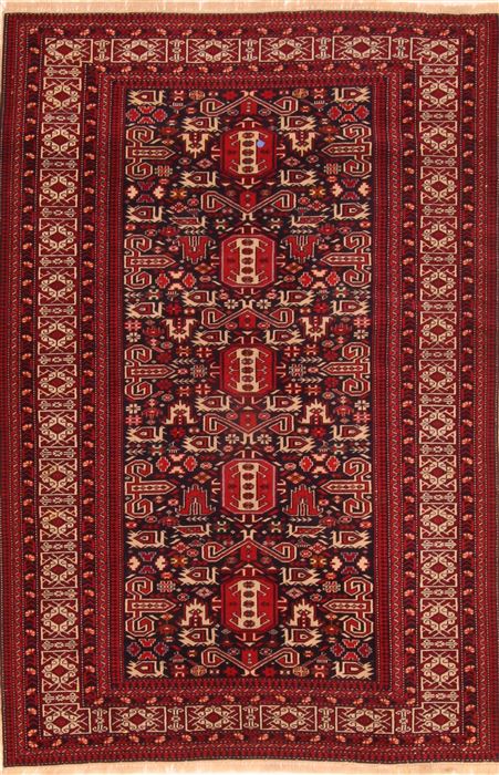 Geometric Red Hand Knotted 45 X 66 Area Rug 253-26582 Image 0