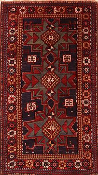 Armenian Kazak Blue Rectangle 5x8 ft Wool Carpet 26584