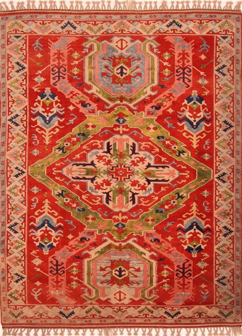 Kazak Red Hand Knotted 63 X 82 Area Rug 253-26590 Image 0