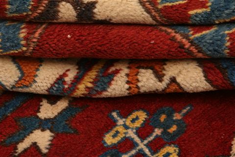 Kazak Red Square Hand Knotted 58 X 58 Area Rug 253-26593 Image 5