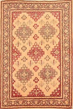 Armenian Kazak Beige Rectangle 5x7 ft Wool Carpet 26594