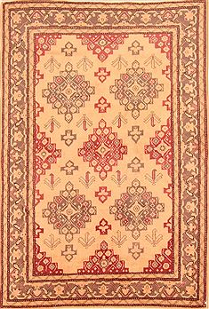 Kazak Beige Hand Knotted 4'6" X 6'10"  Area Rug 100-26594