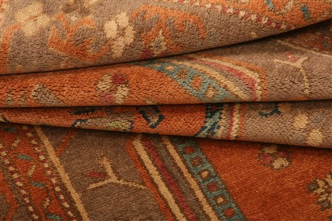 Kazak Orange Hand Knotted 310 X 72 Area Rug 253-26596 Image 13
