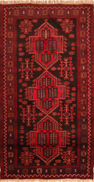 Baluch Red Hand Knotted 50 X 92 Area Rug 253-26599 Image 0