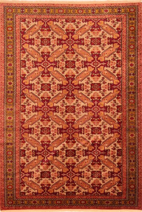 Kazak Beige Hand Knotted 57 X 80 Area Rug 253-26600 Image 0