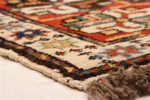 Kazak Orange Hand Knotted 46 X 65 Area Rug 253-26602 Image 6