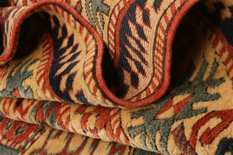 Kazak Beige Hand Knotted 56 X 710 Area Rug 253-26605 Image 3