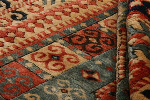Kazak Beige Hand Knotted 56 X 710 Area Rug 253-26605 Image 4