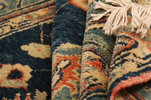 Karajeh Blue Hand Knotted 46 X 65 Area Rug 253-26606 Image 15