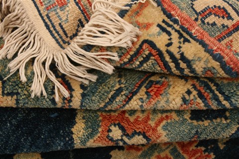 Karajeh Blue Hand Knotted 46 X 65 Area Rug 253-26606 Image 17