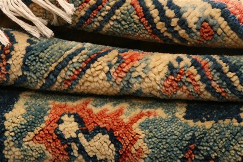 Karajeh Blue Hand Knotted 46 X 65 Area Rug 253-26606 Image 18
