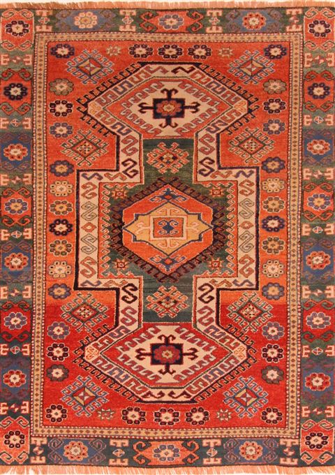 Kazak Red Hand Knotted 46 X 61 Area Rug 253-26620 Image 0