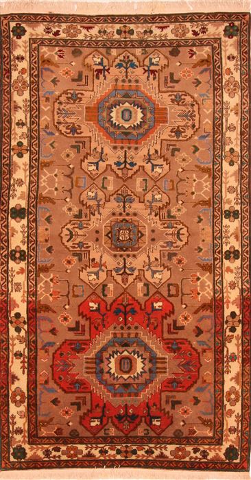 Kazak Beige Hand Knotted 41 X 73 Area Rug 253-26621 Image 0