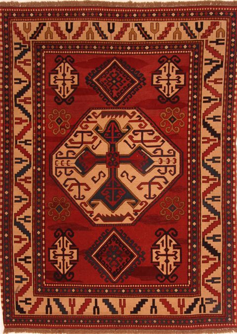 Kazak Red Hand Knotted 60 X 83 Area Rug 253-26624 Image 0