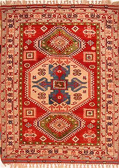 Kazak Red Hand Knotted 5'3" X 6'8"  Area Rug 100-26627