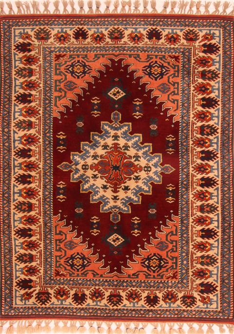 Kazak Red Hand Knotted 51 X 67 Area Rug 100-26628 Image 0