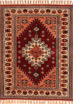 Turkish Kazak Red Rectangle 5x7 ft Wool Carpet 26628