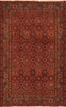 Armenian Shirvan Red Rectangle 5x8 ft Wool Carpet 26631