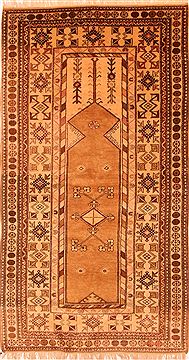 Kazak Beige Hand Knotted 4'2" X 7'9"  Area Rug 100-26634