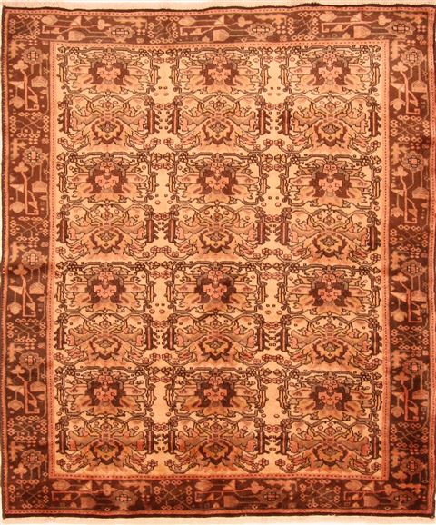 Hamedan Brown Hand Knotted 51 X 60 Area Rug 253-26641 Image 0