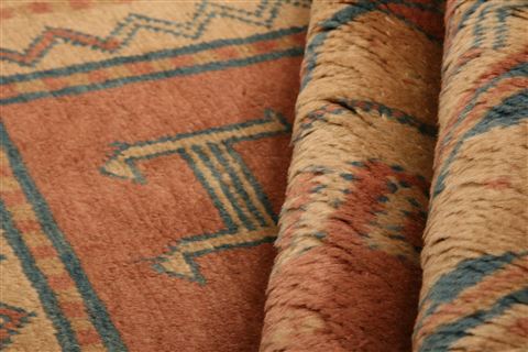 Kazak Orange Hand Knotted 44 X 62 Area Rug 253-26643 Image 1