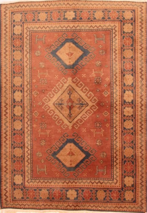 Kazak Orange Hand Knotted 44 X 62 Area Rug 253-26643 Image 0