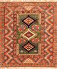 Kazak Red Square Hand Knotted 59 X 65 Area Rug 253-26647 Thumb 0