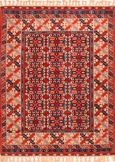 Shiraz Red Hand Knotted 53 X 69 Area Rug 253-26652 Image 0