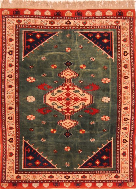Kazak Blue Hand Knotted 52 X 66 Area Rug 253-26654 Image 0