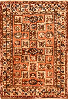 Turkish Kazak Orange Rectangle 5x7 ft Wool Carpet 26655