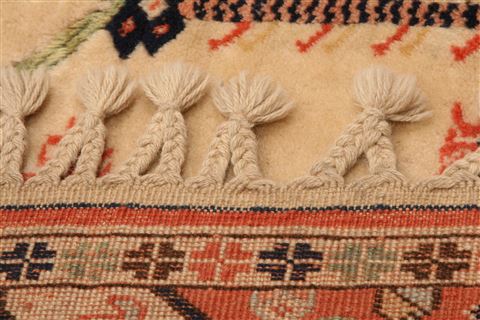 Kazak Beige Hand Knotted 50 X 70 Area Rug 253-26657 Image 9