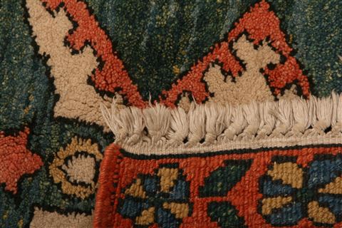Kazak Green Hand Knotted 46 X 62 Area Rug 253-26665 Image 14