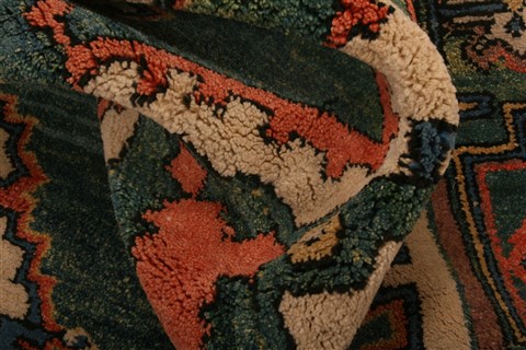 Kazak Green Hand Knotted 46 X 62 Area Rug 253-26665 Image 3