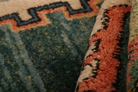 Kazak Green Hand Knotted 46 X 62 Area Rug 253-26665 Image 4