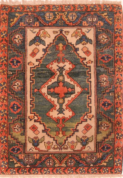 Kazak Green Hand Knotted 46 X 62 Area Rug 253-26665 Image 0