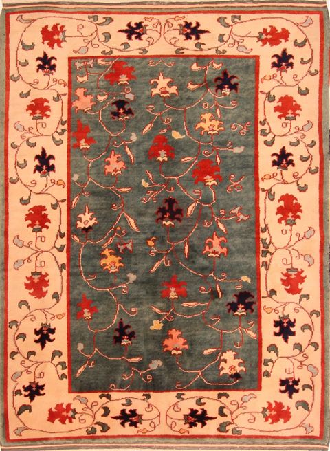 Shirvan Green Hand Knotted 50 X 67  Area Rug 253-26666 Image 0