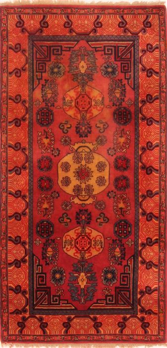 Koliai Red Hand Knotted 211 X 511 Area Rug 100-26668 Image 0