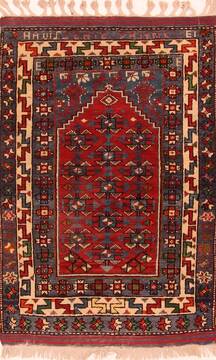 Turkish Karabakh Red Rectangle 3x4 ft Wool Carpet 26670